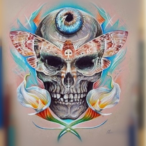 骷髅头纹身手稿合辑