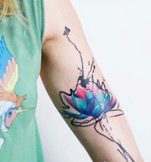 浪漫水彩风纹身