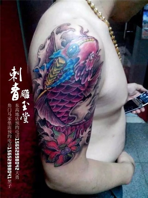 腿部纹身   脚面覆盖纹身   肩部鱼纹身