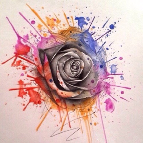 创意水彩系纹身手稿