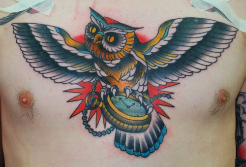 潮流男士胸部纹身