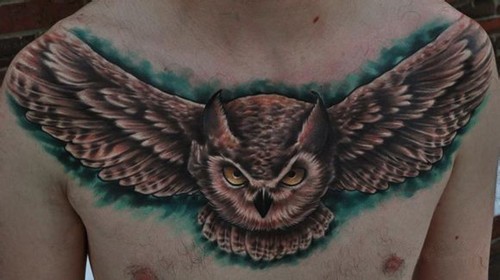 潮流男士胸部纹身