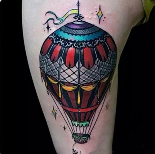 浪漫热气球纹身