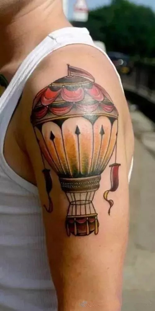 浪漫热气球纹身