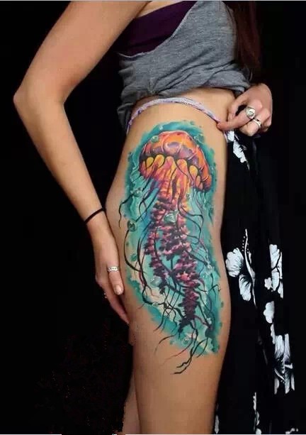 另类炫酷水母纹身