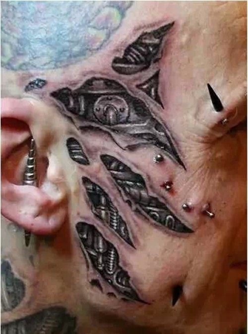 头面部另类创意纹身