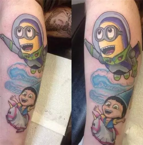 可爱的小黄人纹身