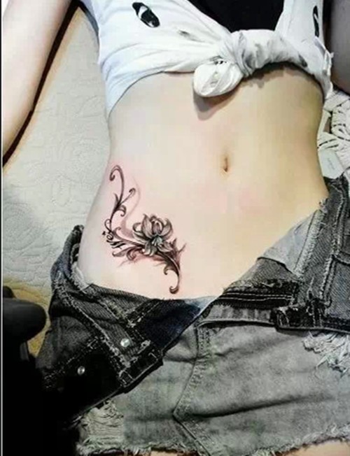 性感小蛮腰的唯美纹身