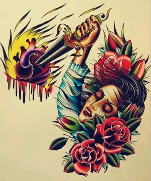 欧美复古经典纹身手稿