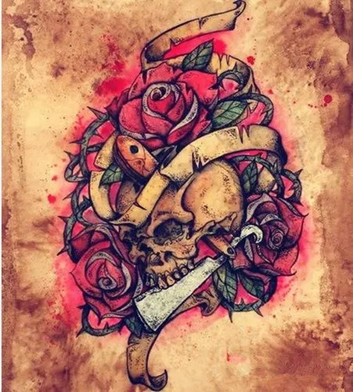 复古欧美风纹身手稿