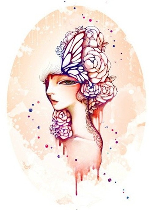 萌化你的卡通水彩纹身手稿集