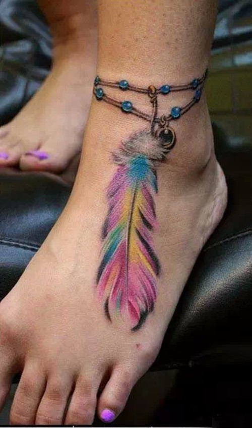 优雅迷人的脚踝纹身