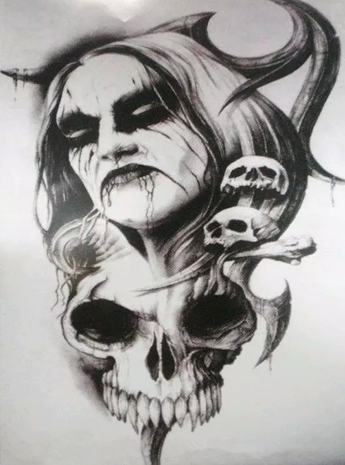 特色恐怖骷髅纹身素材