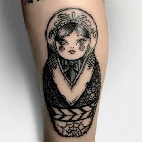 个性黑色素描风纹身