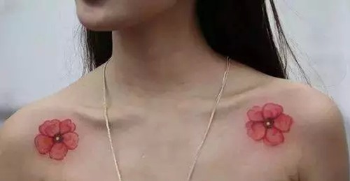 美女们的锁骨纹身