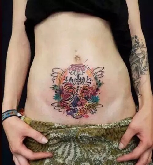 性感诱惑之腹部纹身