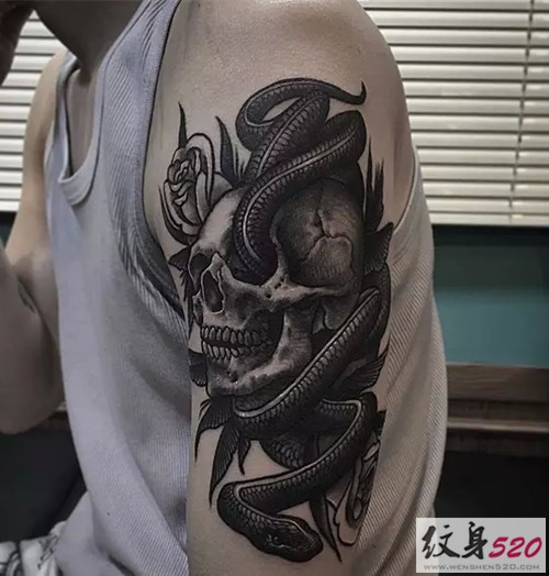 男士钟爱的骷髅头纹身
