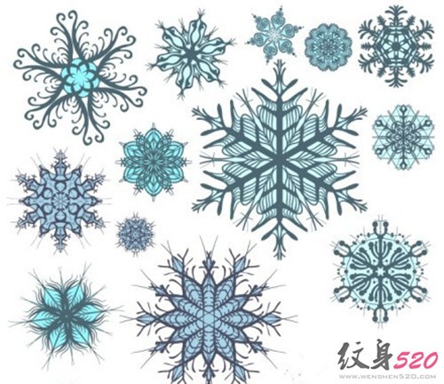 唯美雪花纹身素材集