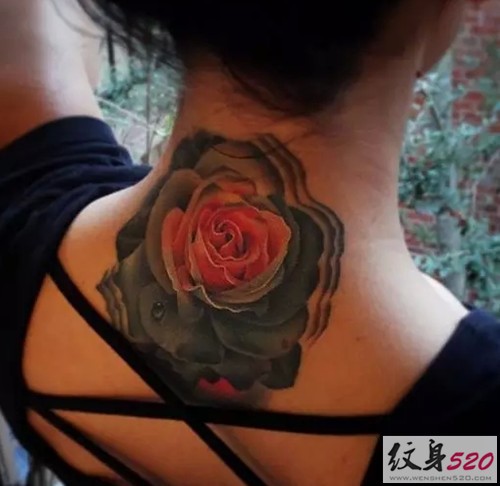 Andres Acosta创意玫瑰花纹身作品