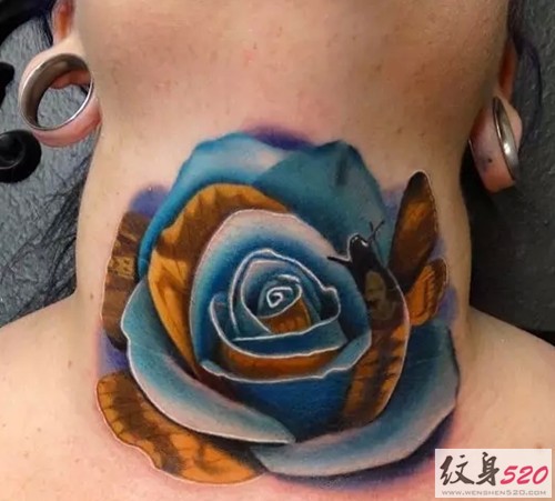 Andres Acosta创意玫瑰花纹身作品