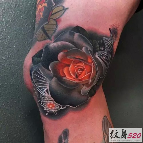 Andres Acosta创意玫瑰花纹身作品