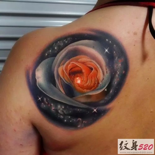 Andres Acosta创意玫瑰花纹身作品