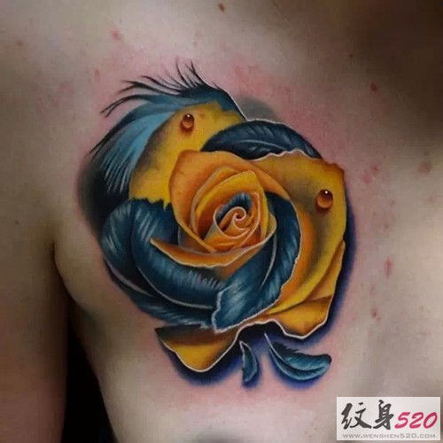 Andres Acosta创意玫瑰花纹身作品