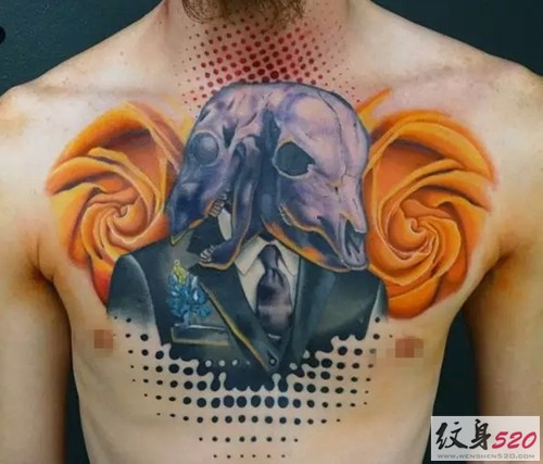 Andres Acosta创意玫瑰花纹身作品