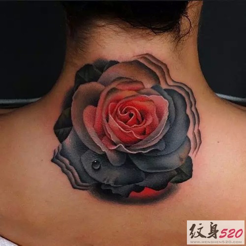 Andres Acosta创意玫瑰花纹身作品