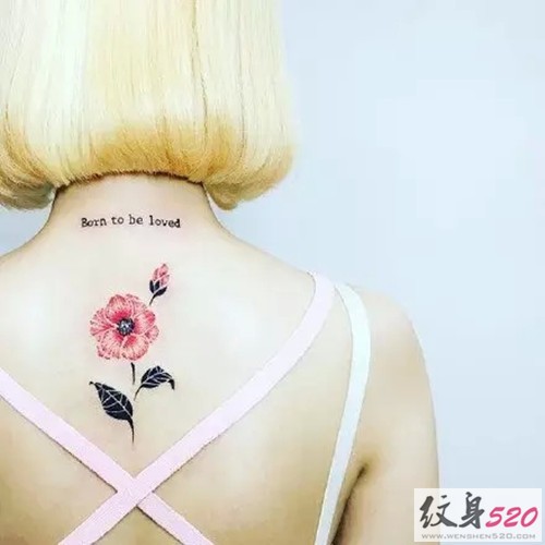 女生钟爱的清新植物纹身