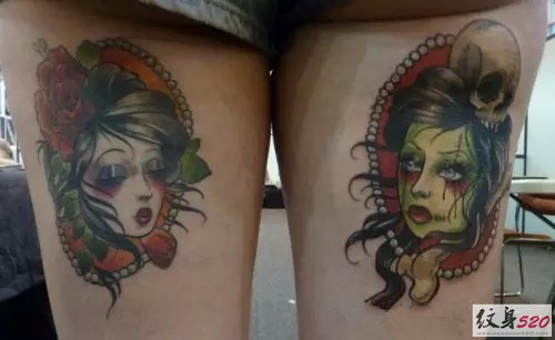 old school 美女肖像纹身图案大全（三）
