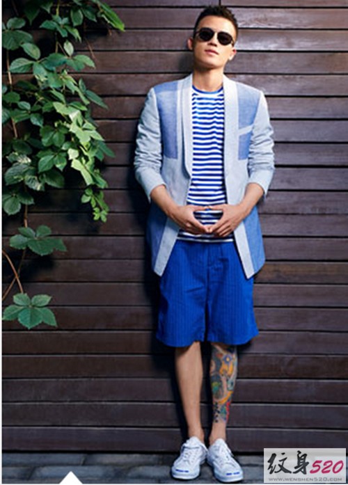 欧豪腿部帅气纹身图集