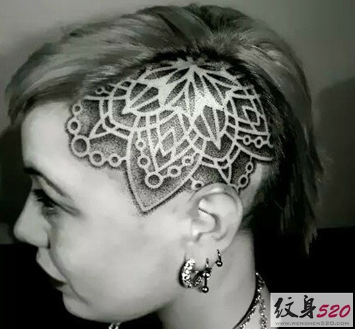 头部惊艳纹身图片