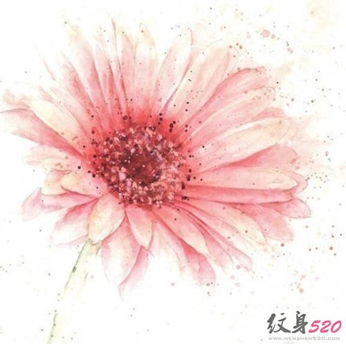 唯美泼墨花朵纹身手稿集