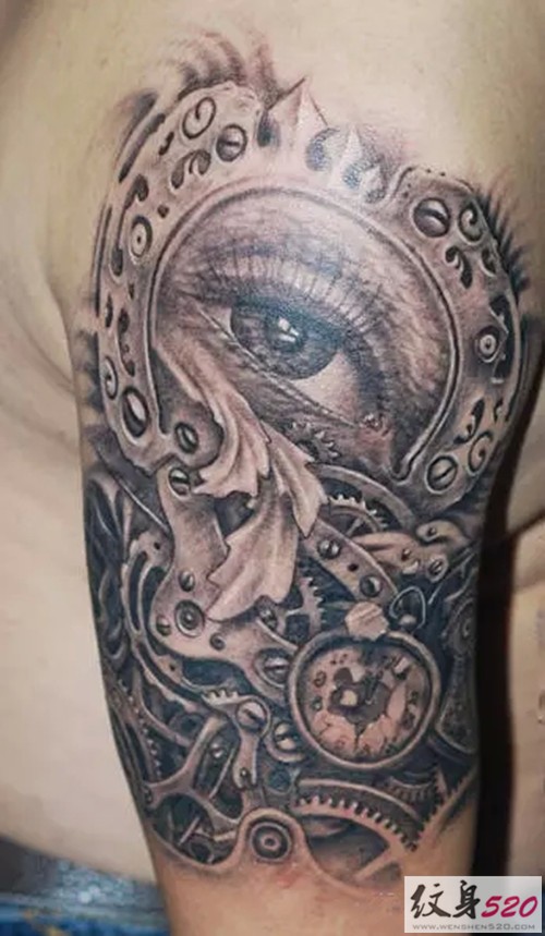 男人  就该来个机械纹身