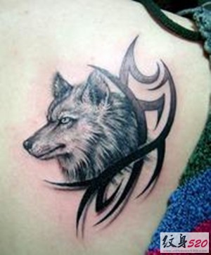 凶猛的狼图腾纹身图片