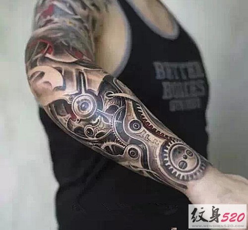 男人  就该来个机械纹身