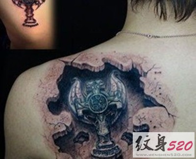 特色石裂纹身图案