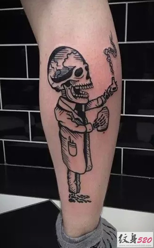 调皮的骷髅纹身