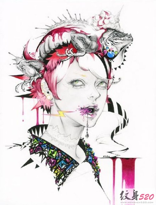 特色人物肖像纹身手稿集