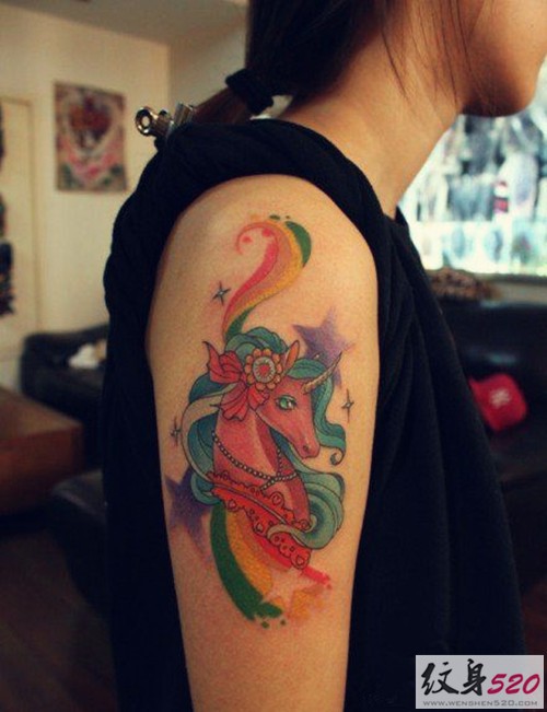 超炫的独角兽纹身图片