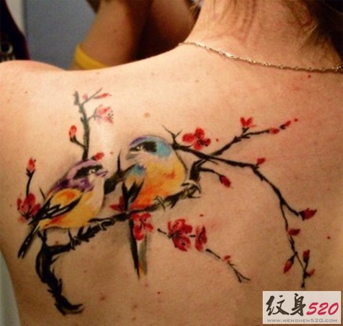 寒梅傲雪  古典唯美纹身