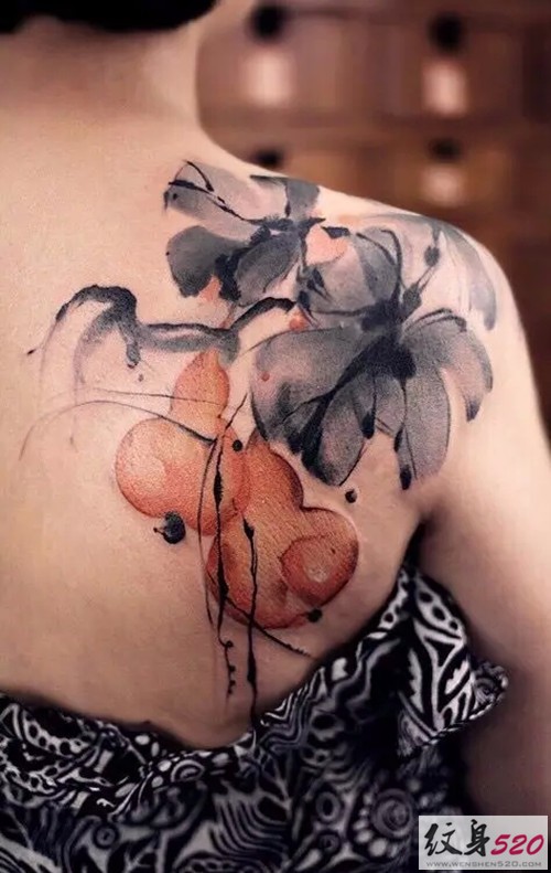 中国古典水墨纹身