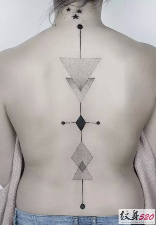 时尚黑灰点刺纹身图案