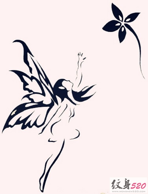 抽象的小精灵纹身手稿集