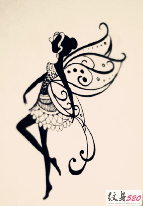 抽象的小精灵纹身手稿集