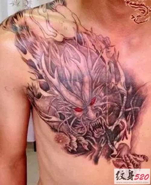 经典的麒麟神兽纹身