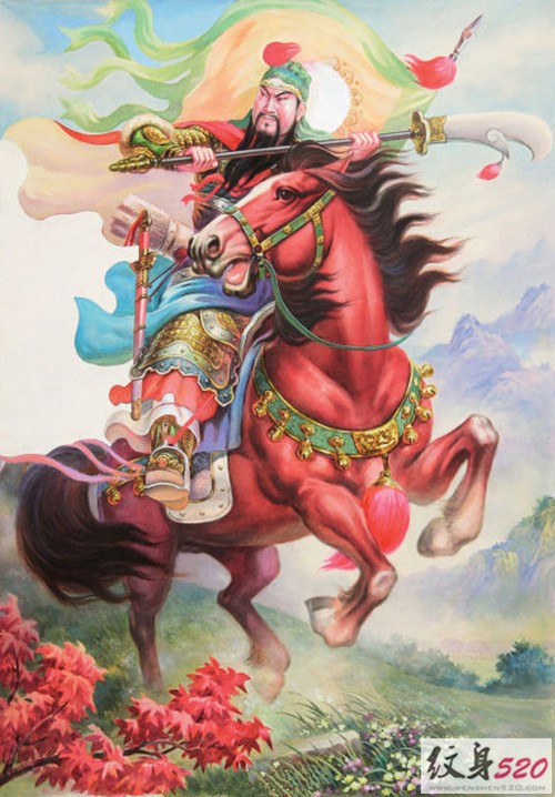 霸气的关二爷纹身素材欣赏