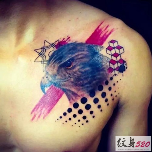 男性喜爱的雄鹰纹身图案