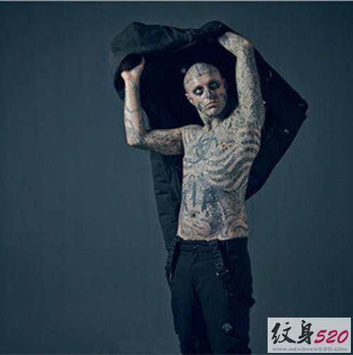 僵尸男孩Rick Genest的霸气纹身
